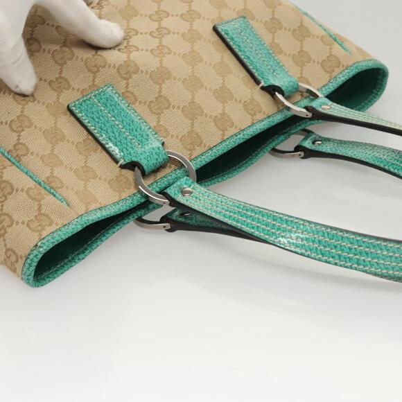 GUCCI GG Canvas Tote Bag Beige Silver - Picture 6 of 16